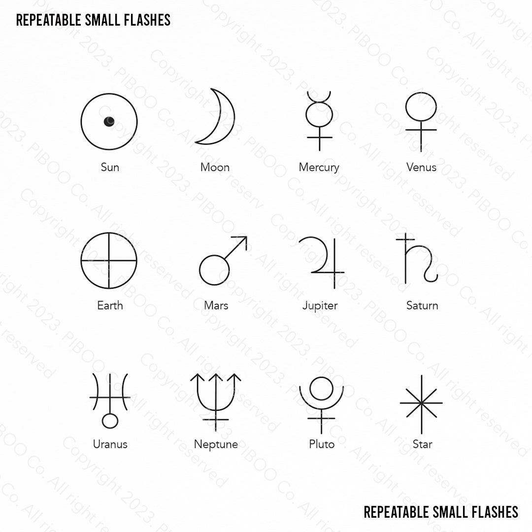 Flashs répétables _ Symboles des planètes